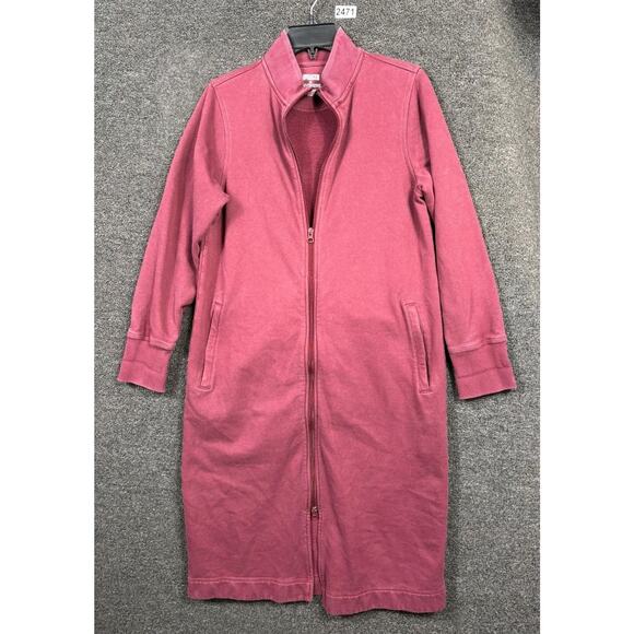 Duluth Trading Co Souped-Up Fleece Full Zip Up Robe Womens Size XS Maroon - Picture 1 of 6
